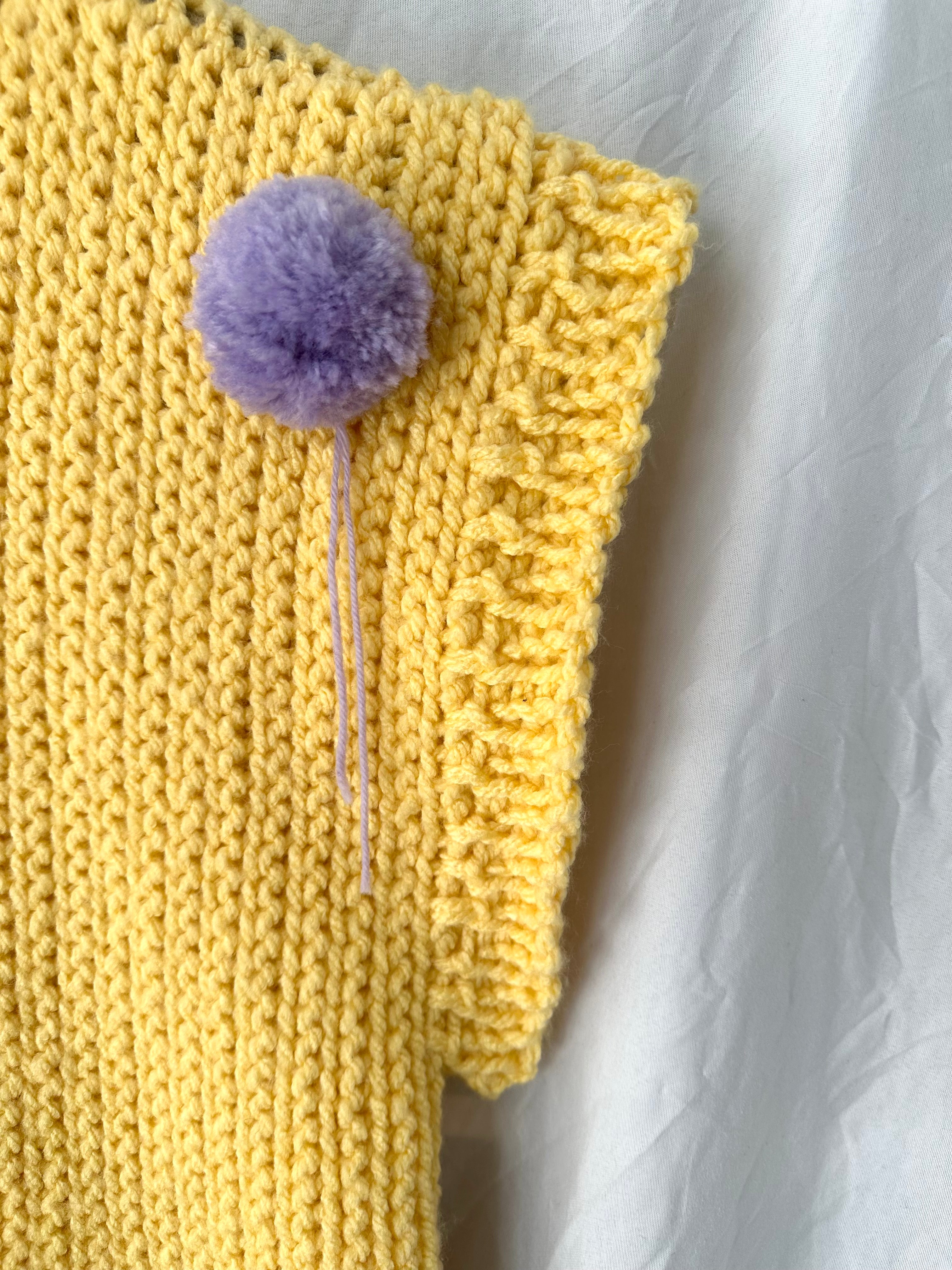 Chaleco crochet pompones